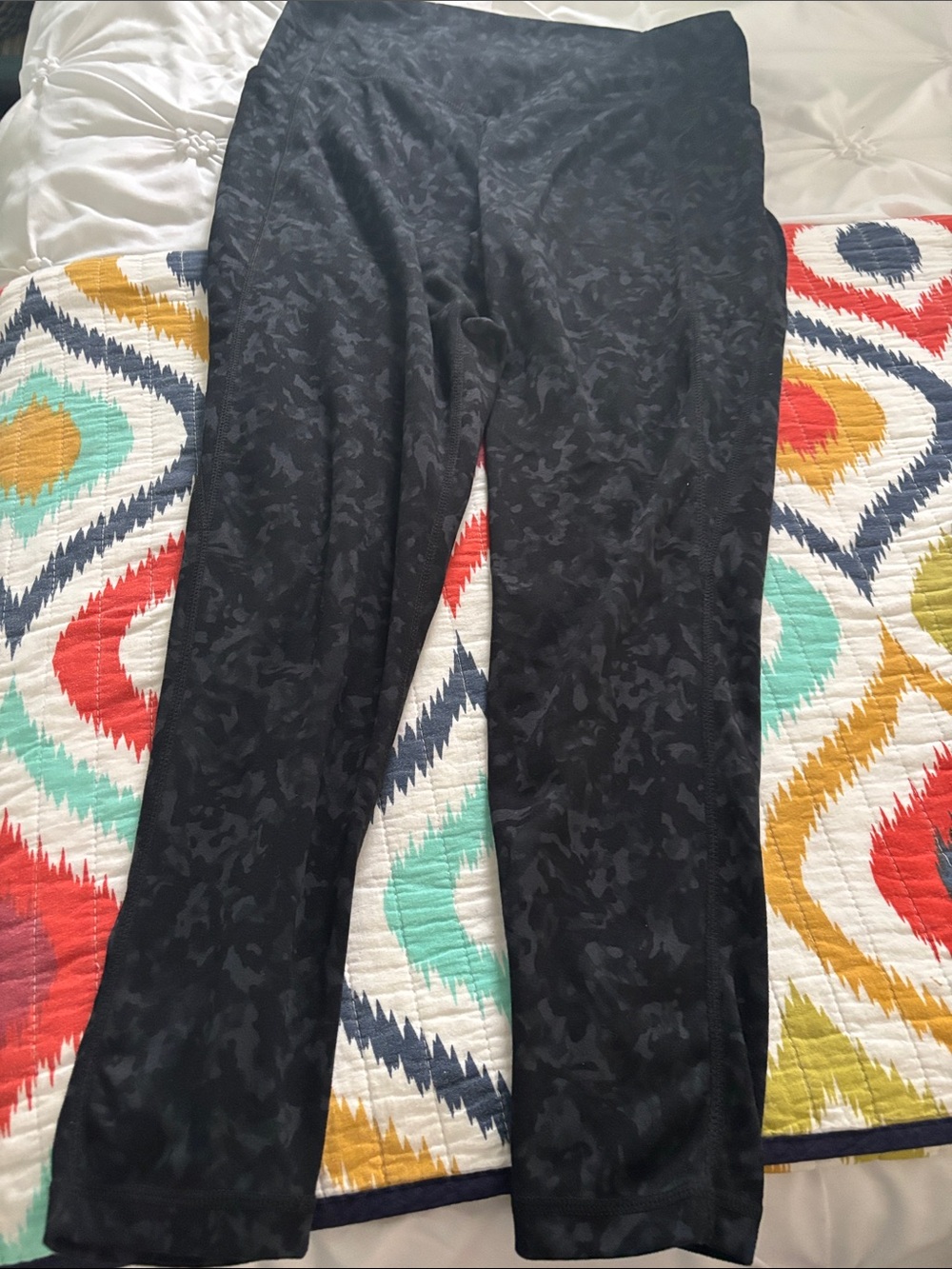 Danskin Black Subtle Camo Pull-On Track Pants